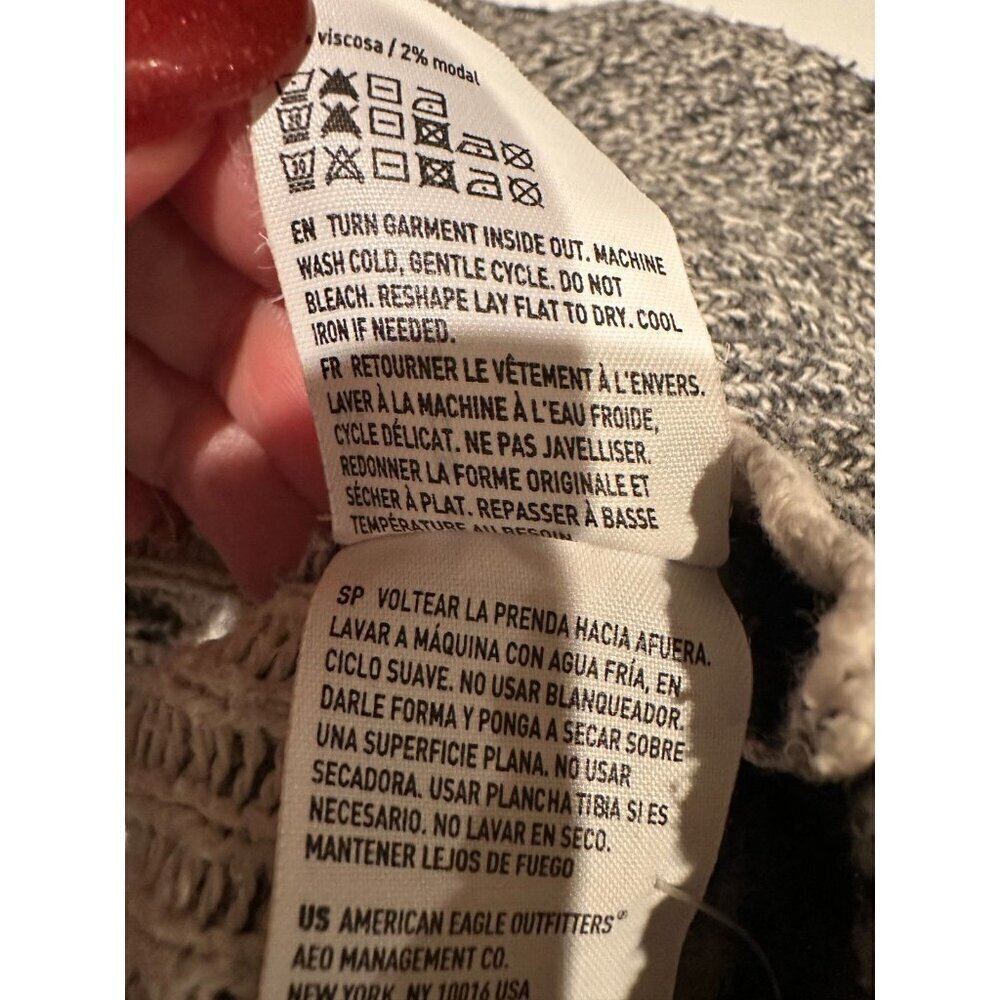 American Eagle Aztec Knit Hoodie Sweater Gray Men’s Size Medium Unisex Women’s L - Picture 9 of 9